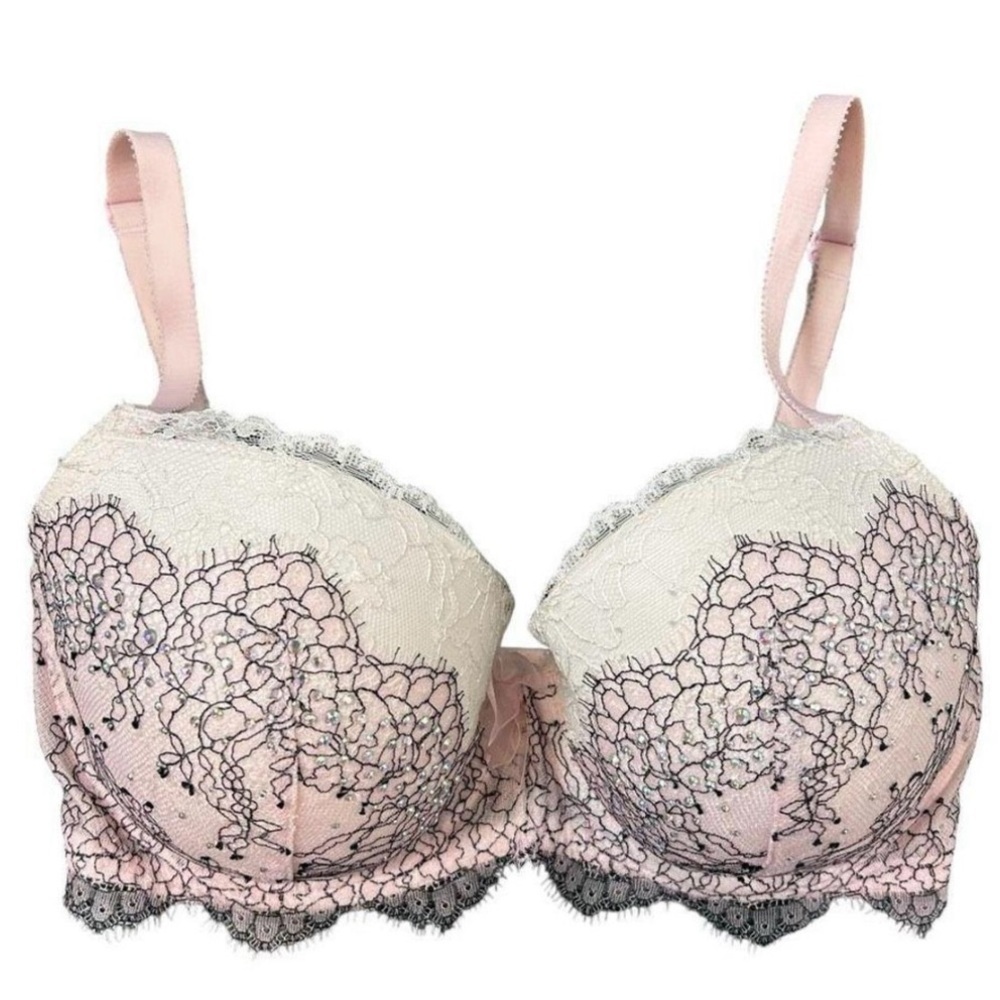 Victoria's Secret Lace Bra in Pink and Cream